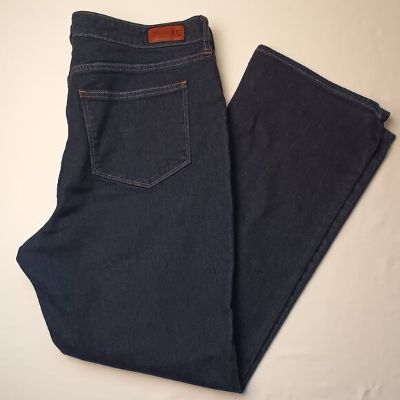 Lands' End Jeans Size 16 Fit 2 High Rise Bootcut Leg Dark Wash - Picture 1 of 9